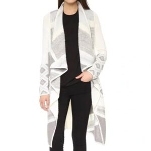 Vince Graphic Textured Draped Wool Alpaca Blend Cardigan size Small